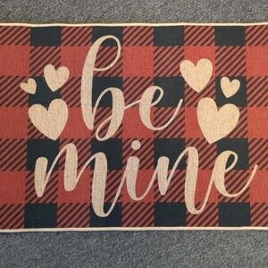 Plaid Red and Black 'Be Mine' Doormat